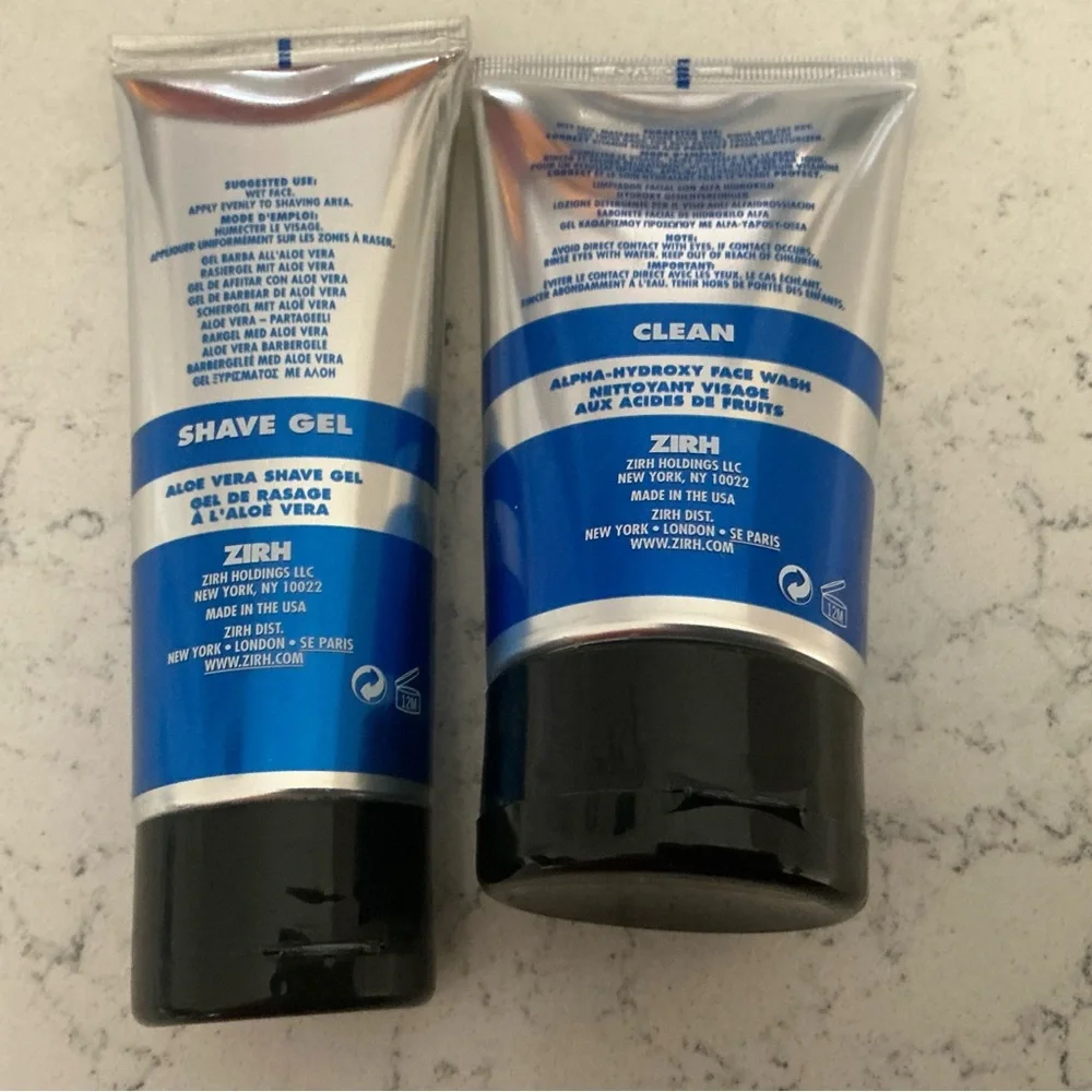 Zirh men’s aloe Vera face wash and shave gel set